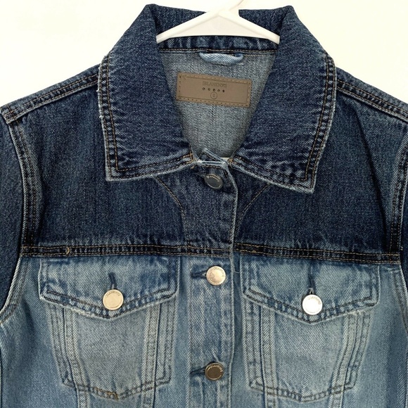 BLANK NYC Denim Jacket Womens Size Small Two Tone Blue Fray Hem NWT - Picture 4 of 10